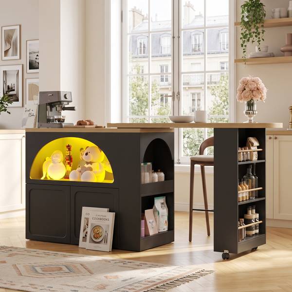 Bartisch LN-AMR Schwarz - Holzwerkstoff - 205 x 100 x 39 cm