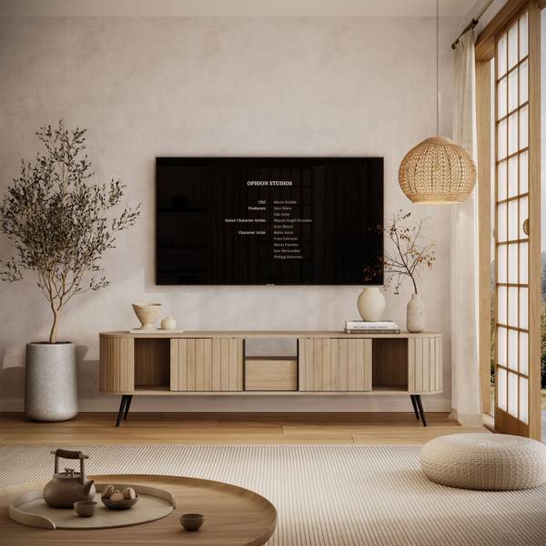 TV-Schrank WILLOW Schwarz - Braun - Holzwerkstoff - 196 x 51 x 40 cm