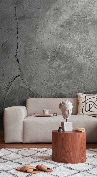 Fotobehang betonstructuur grijs - vinyl - 350 x 255 x 1 cm