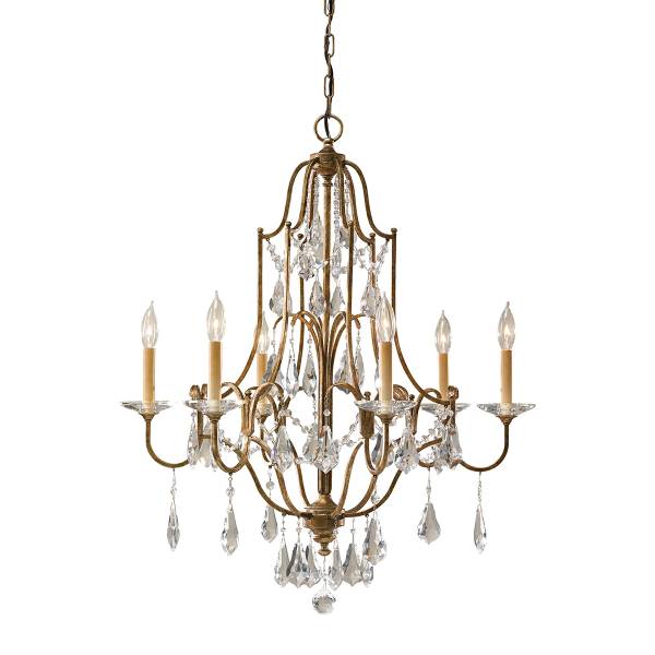 Valentina 6 lustre Marron - Verre - Métal - 73 x 84 x 73 cm