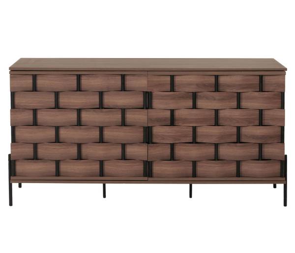 Sideboard Annetta Braun - Holzwerkstoff - Metall - 153 x 80 x 40 cm