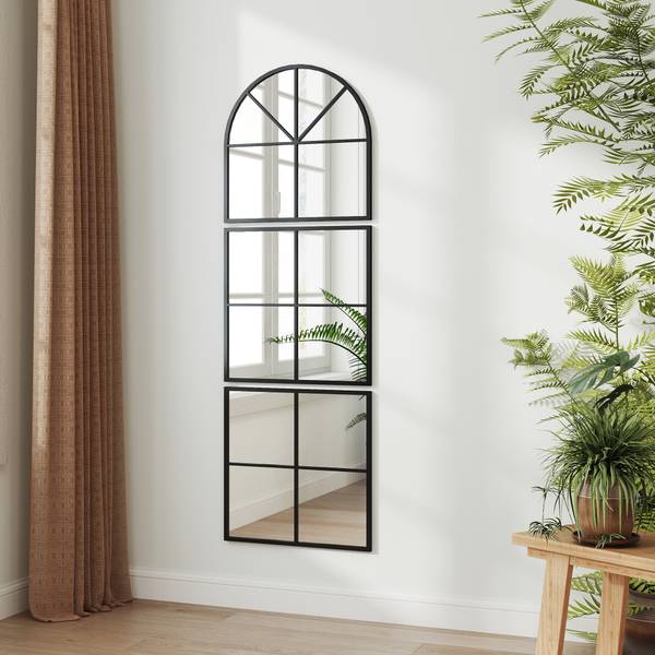 Wandspiegel 83C-009V00BK Schwarz - Glas - 2 x 180 x 60 cm
