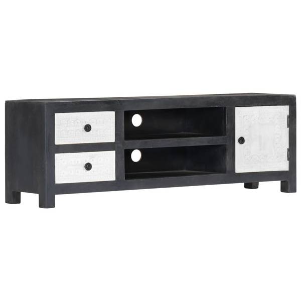 TV-Schrank D736 Grau - Massivholz - 30 x 40 x 120 cm