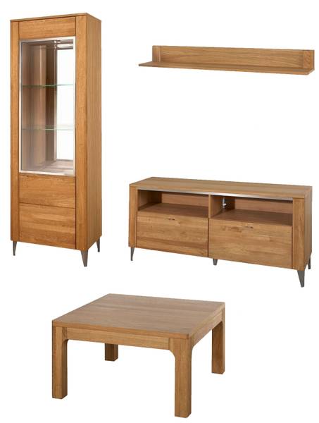 Wohnzimmer-Set LATINA 4-teilig Braun - Stahl - 225 x 200 x 42 cm