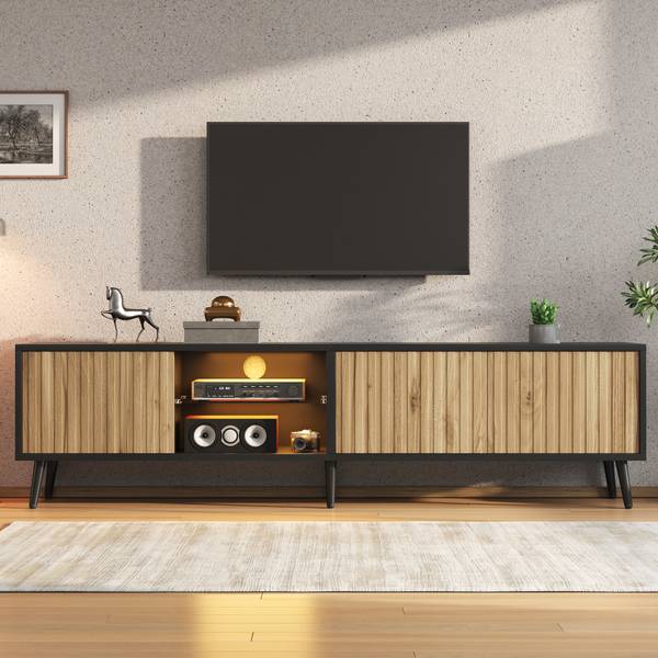 TV-Schrank Neptunus Ⅲ Schwarz - Braun - Holzwerkstoff - 31 x 44 x 175 cm