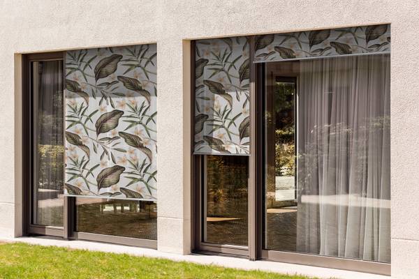 Außenrollo Aestiva Forme Grün - Textil - 40 x 180 x 1 cm