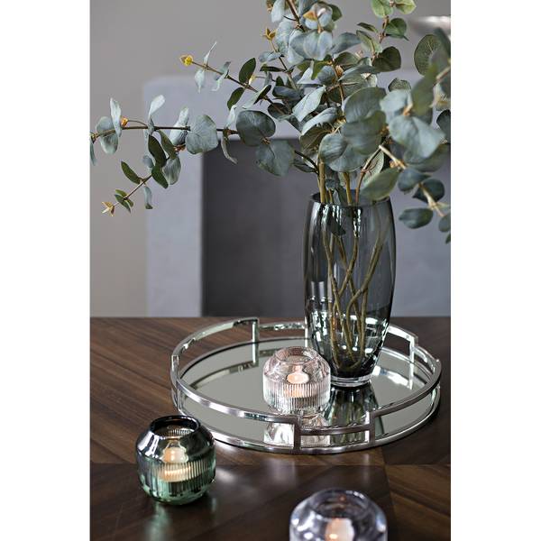 Spiegeltablett Hommage Silber - Metall - 40 x 5 x 40 cm
