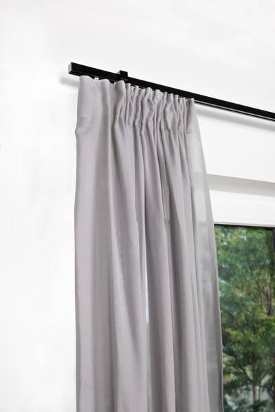 Gardinenstange 20x20mm Innenlauf Schwarz - Breite: 120 cm