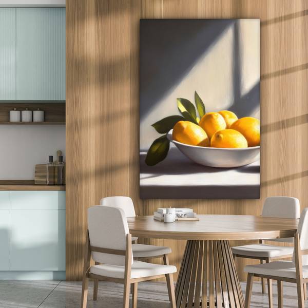 LEINWANDBILD Zitronen Gelb - Baumwollstoff - 80 x 120 x 2 cm