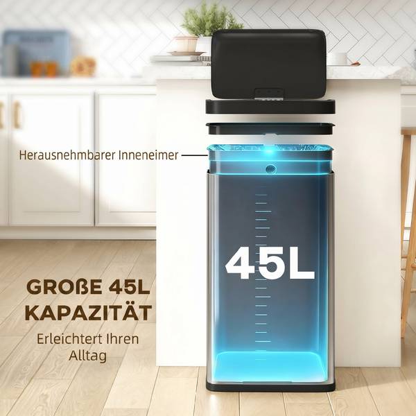 Sensor-Mülleimer 851-053V00SR Silber - Metall - 26 x 68 x 38 cm