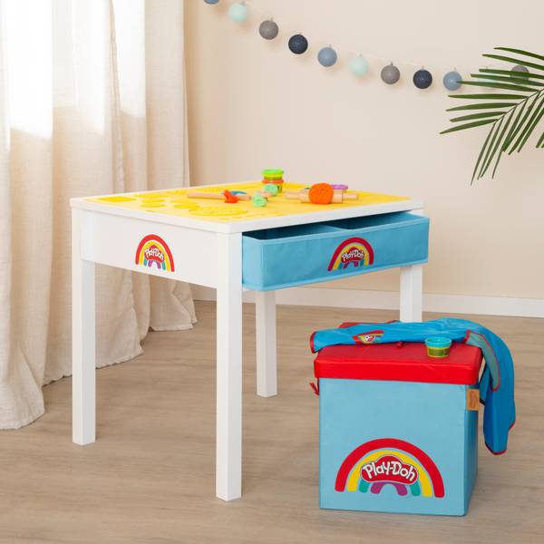 Basteltisch PlayDoh Weiß - Massivholz - 55 x 54 x 55 cm