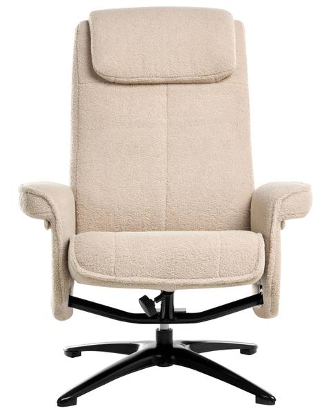Fauteuil de relaxation GERAS Beige - Noir - Fibres naturelles - 81 x 86 x 89 cm