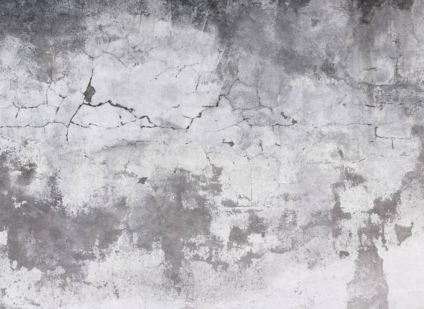 Fototapete Verwitterte Wand Schwarz - Grau - Weiß - Vinyl - 350 x 255 x 1 cm