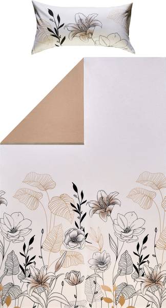 Wendebettwäsche 206692 Taupe - Weiß - Tiefe: 220 cm