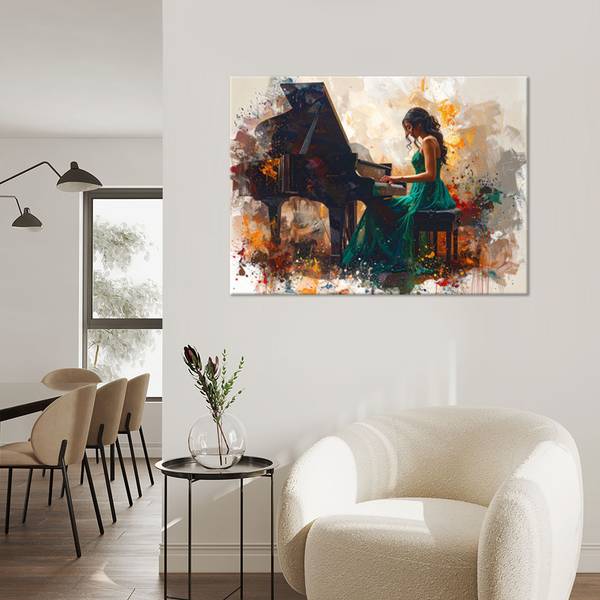 Wandbild Frauen Beige - Polyester - 100 x 70 x 3 cm