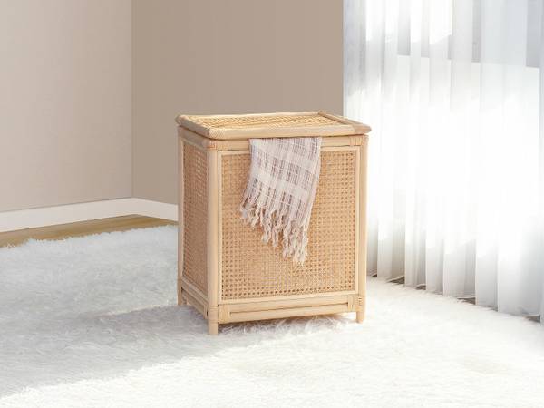 Wäschekorb CALYMA Beige - Rattan - 45 x 56 x 33 cm