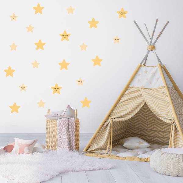 Aufkleber Sternchen 40er Set Gelb - 120 x 60 x 60 cm