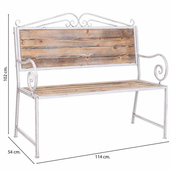 Bank Jardin Mueble Grau - Massivholz - 114 x 102 x 54 cm