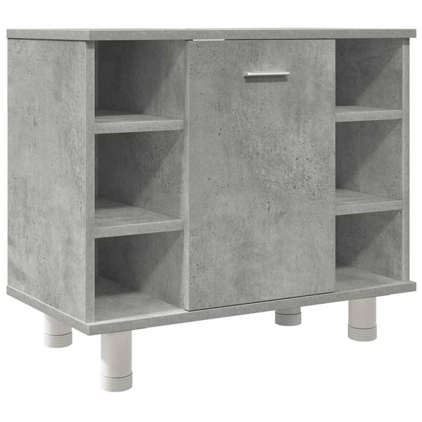 Badmöbel Set 3044521 4-teilig Grau - Holzwerkstoff - 80 x 64 x 20 cm