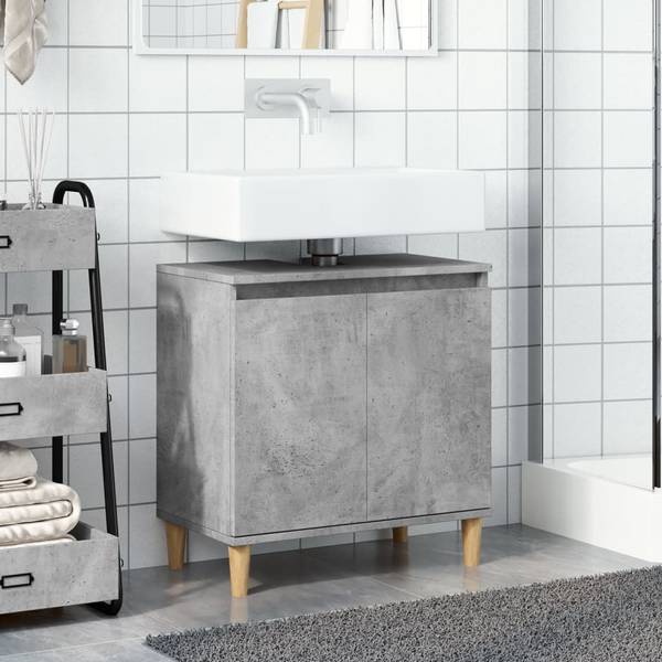 Waschbeckenunterschrank XT8823 Grau - Holzwerkstoff - 33 x 60 x 58 cm