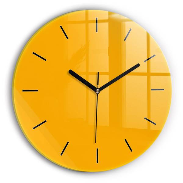 Wanduhr Herbstblatt Gelb - Glas - 30 x 30 x 0 cm