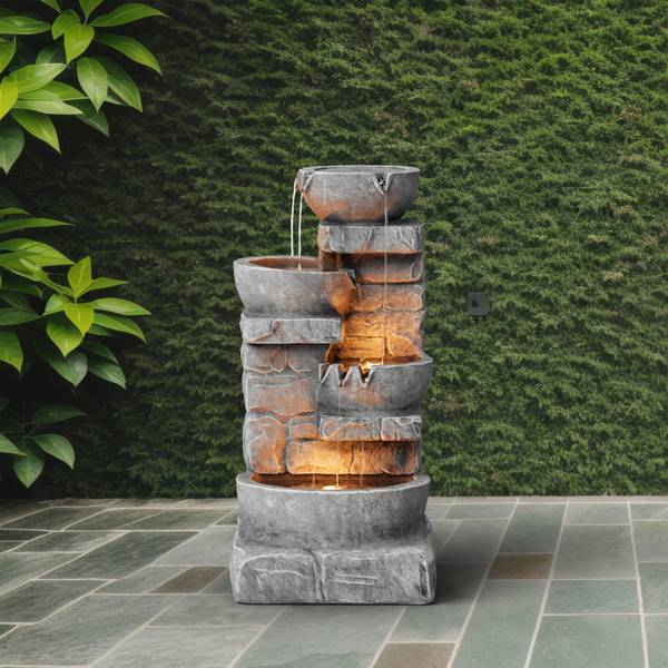 Gartenbrunnen 201601PT-EU Grau - Kunststoff - 39 x 85 x 40 cm