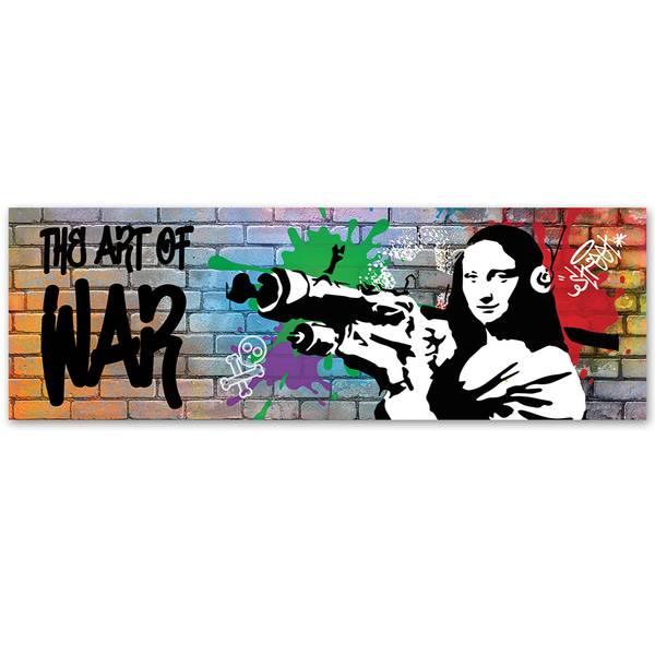 Wandbild banksy mona lisa und bazooka 150 x 50 cm