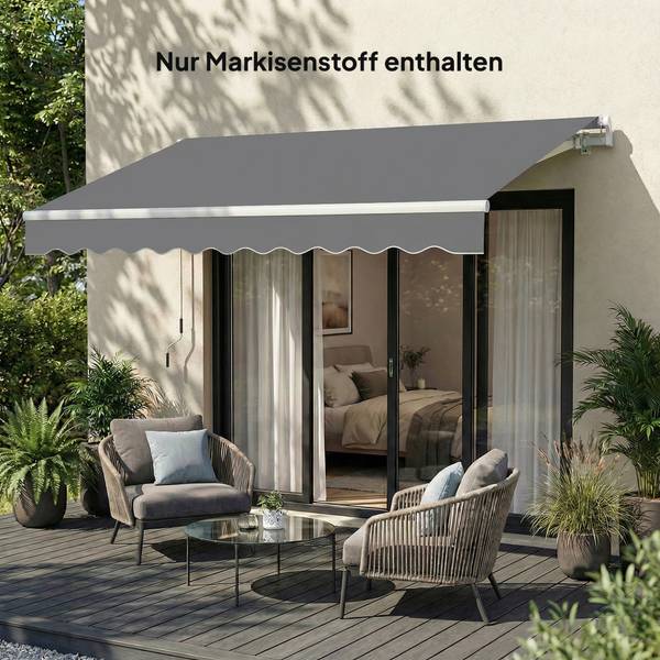 Markiesdoek 840-288V00CG grijs - textiel - 250 x 25 x 337 cm