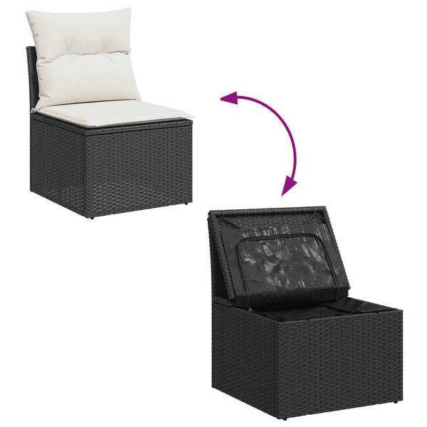 Loungeset 3035668 set van 11 zwart - crèmekleurig - wit
