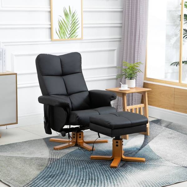 Massagestoel 700-111V02 zwarte essenhouten look - zwart