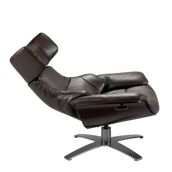 Relax-Drehsessel 5022 Braun - Flachgewebe - Kunstleder - 88 x 105 x 85 cm