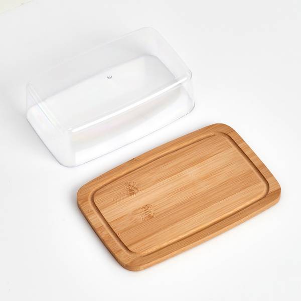 Butterglocke, Bambus/Kunststoff Braun - Bambus - 13 x 6 x 19 cm