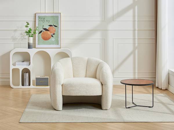 Sessel mit gerader Rückenlehne DELIPO Beige - Textil - 93 x 73 x 76 cm