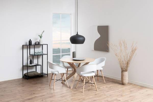 Table à manger Duffy Marron - En partie en bois massif - 105 x 75 x 105 cm