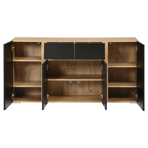 Sideboard Philotes Ⅳ Schwarz - Holzwerkstoff - 140 x 70 x 35 cm