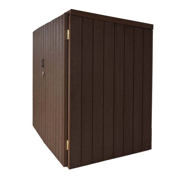Fietsgarage J29 (2 stuks) bruin - metaal - deels massief hout - 213 x 172 x 112 cm