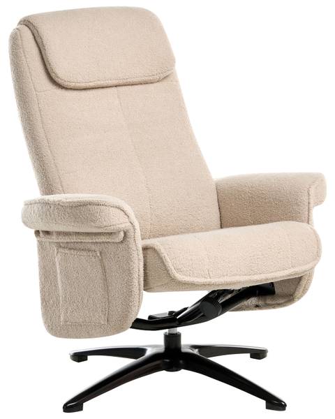 Fauteuil de relaxation GERAS Beige - Noir - Fibres naturelles - 81 x 86 x 89 cm