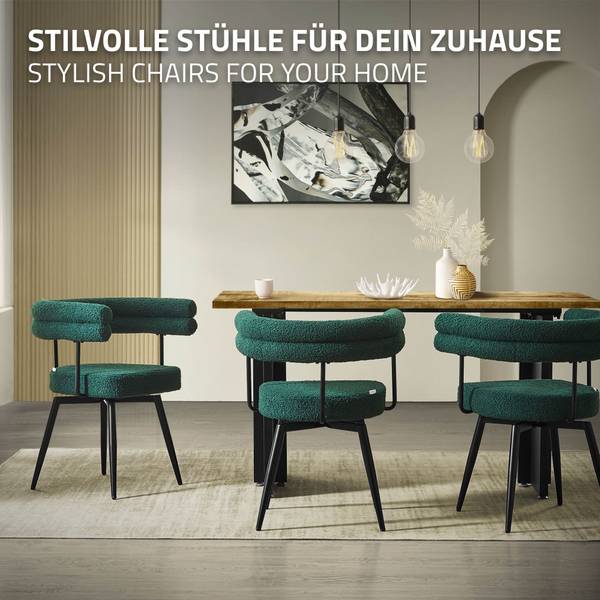 Esszimmerstuhl VALENCE 6er-Set Dunkelgrün - 6er Set