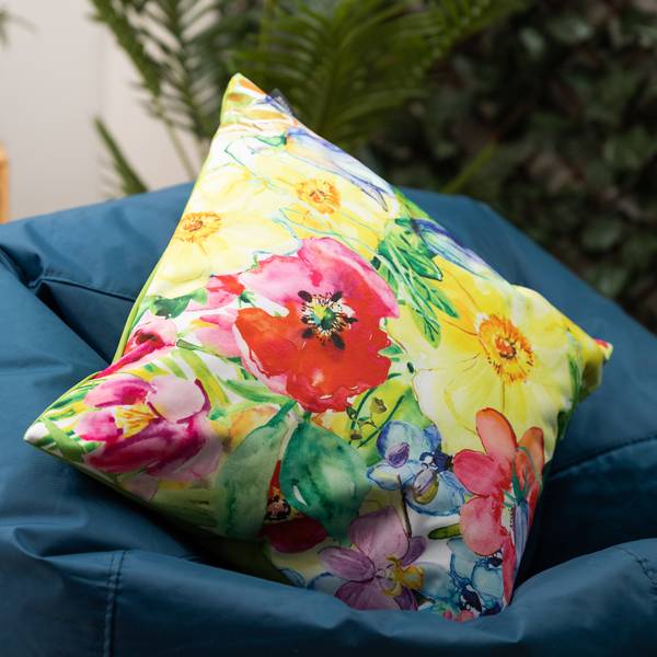 Kissen Outdoor Kyoto 2er Set Gelb - Textil - 43 x 11 x 11 cm