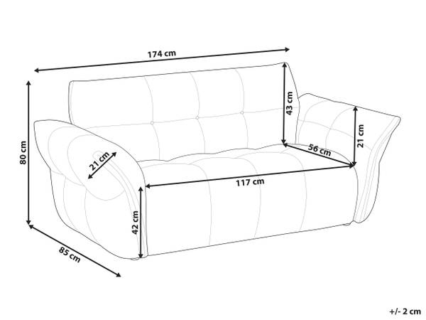 2-Sitzer Sofa HALBA Schwarz - Weiß
