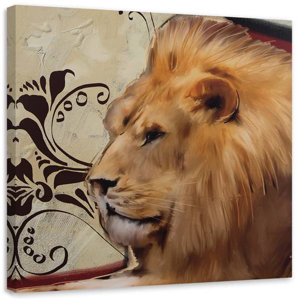Canvas schilderij volwassen trotse leeuw 60 x 60 cm
