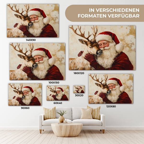 TABLEAU SUR TOILE Père Noël 90 x 60 cm