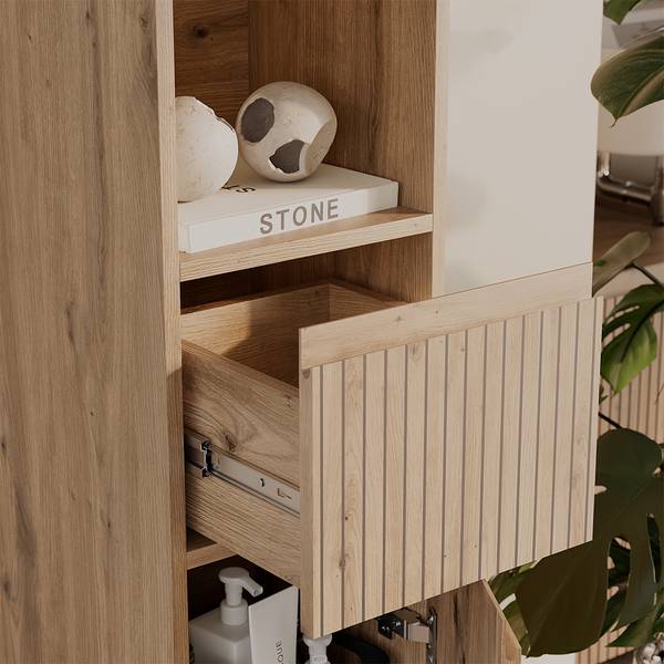 Badmöbel-Set Takumi 58543 3er Set Braun - Holzwerkstoff - 80 x 58 x 35 cm