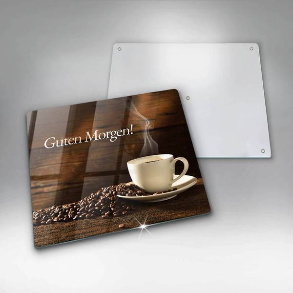 Schneidebrett Tasse Kaffee Braun - Glas - 60 x 52 x 1 cm
