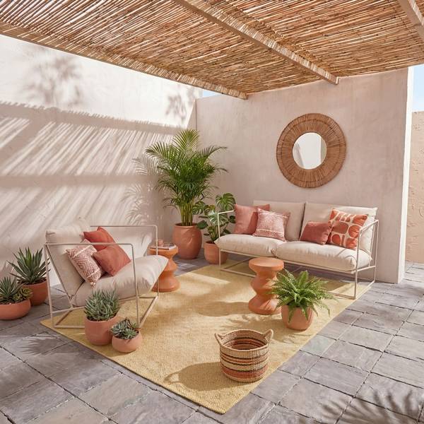 Outdoorteppich Alef Gelb - Kunststoff - 190 x 1 x 290 cm