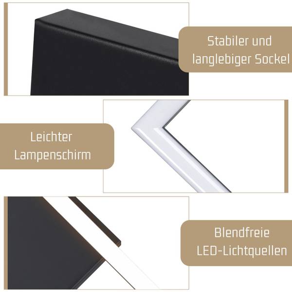 LED Deckenleuchte Brühl Schwarz - Kunststoff - 35 x 7 x 35 cm