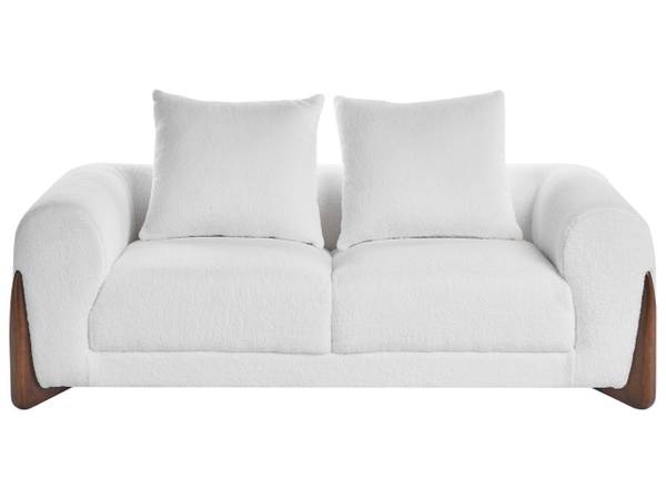 2-Sitzer Sofa VINLIDEN Braun - Weiß - Naturfaser - 180 x 62 x 87 cm