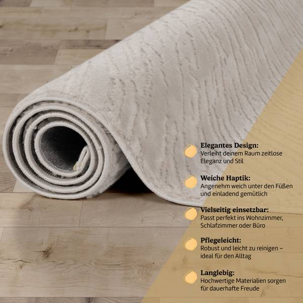 Kurzflorteppich Tinos 573 Creme - Tiefe: 150 cm