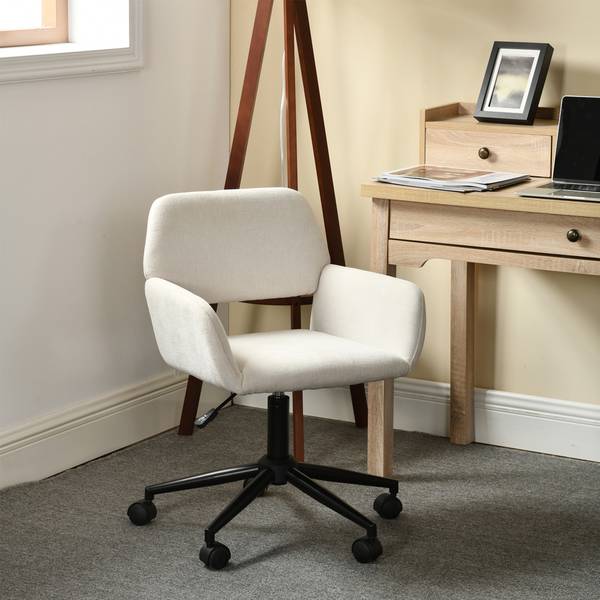 Bürostuhl Ross Kd Chenille BG BK Weiß - Chenille - 56 x 85 x 43 cm