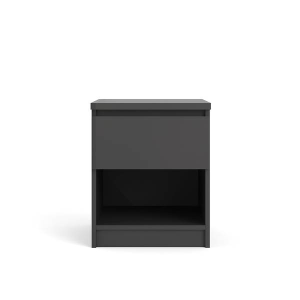 Nachtkastje Nada zwart glas - hoogglans zwart